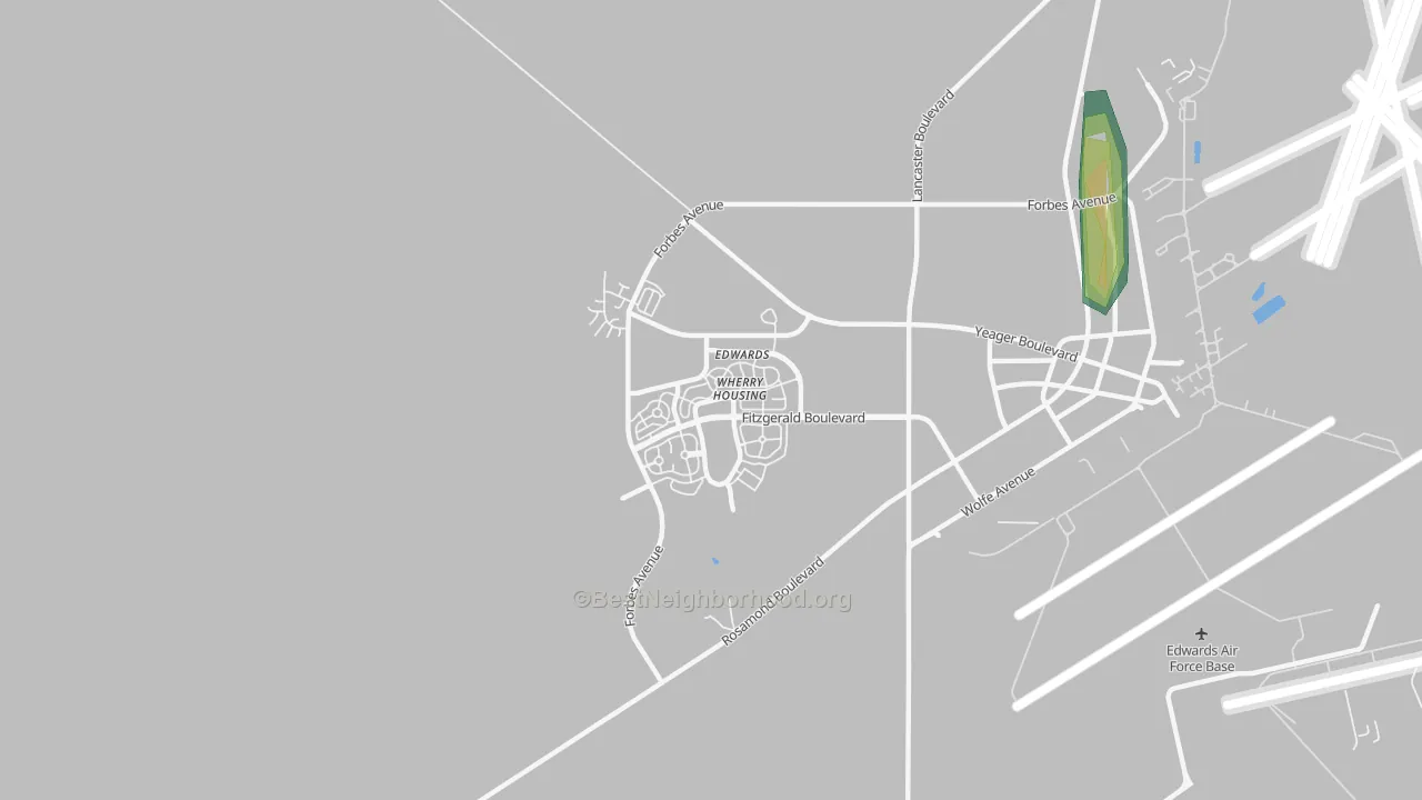 Edwards AFB, CA Map of Noise Levels in Edwards AFB