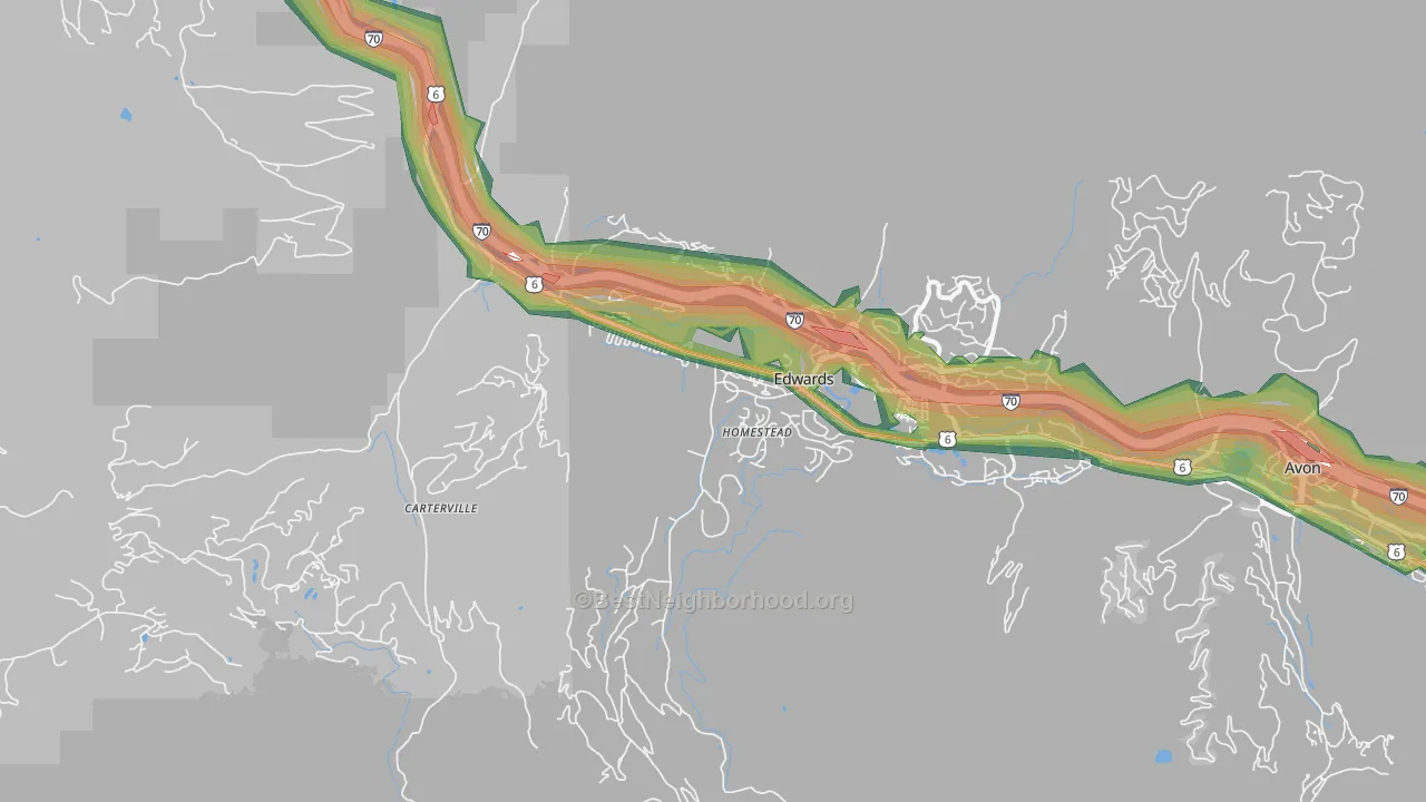 Edwards, CO Map of Noise Levels in Edwards