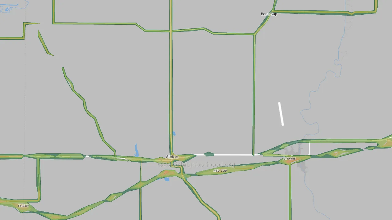 Edwards County, IL Map of Noise Levels in Edwards County