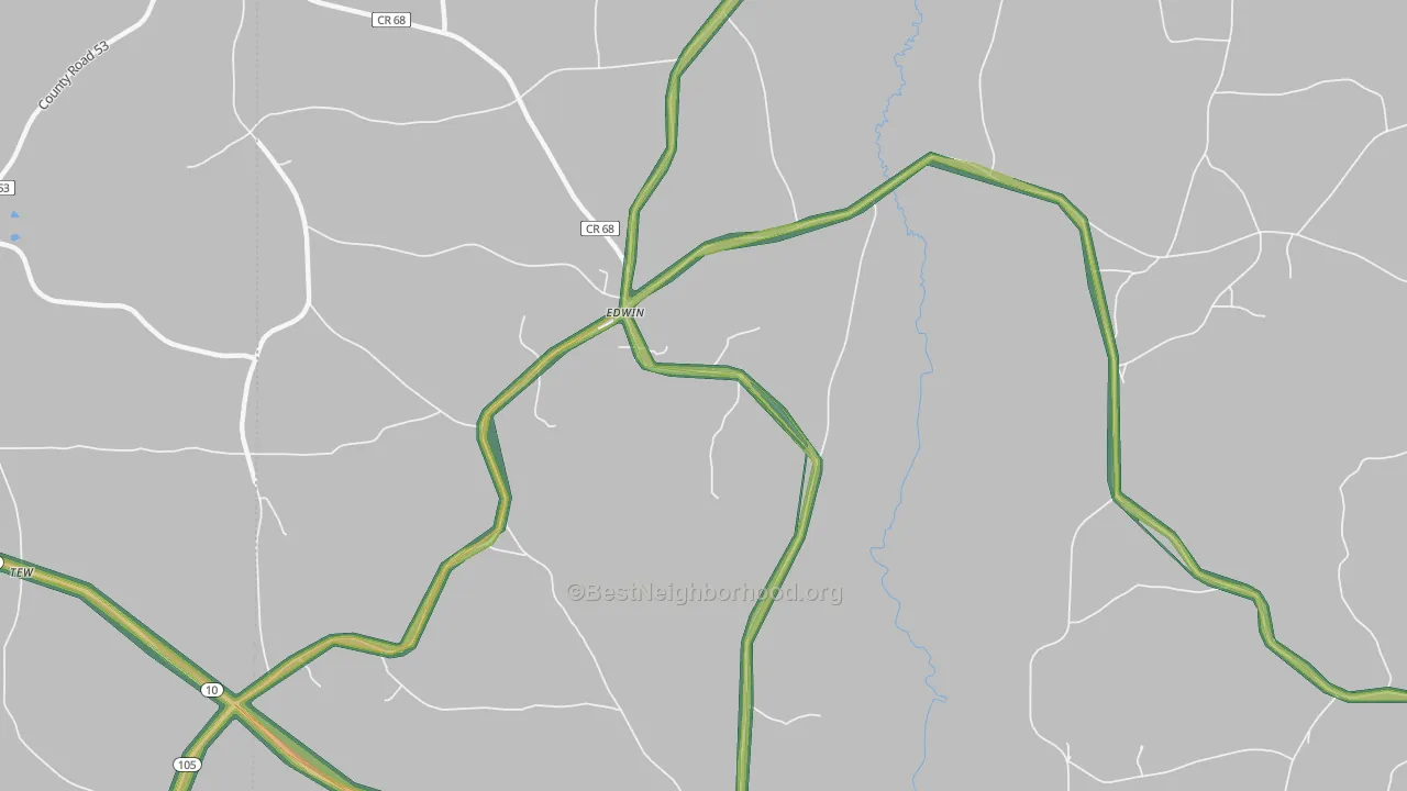 Edwin, AL Map of Noise Levels in Edwin