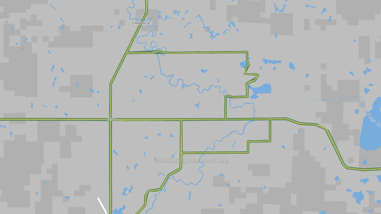 Effie, MN Map of Noise Levels in Effie