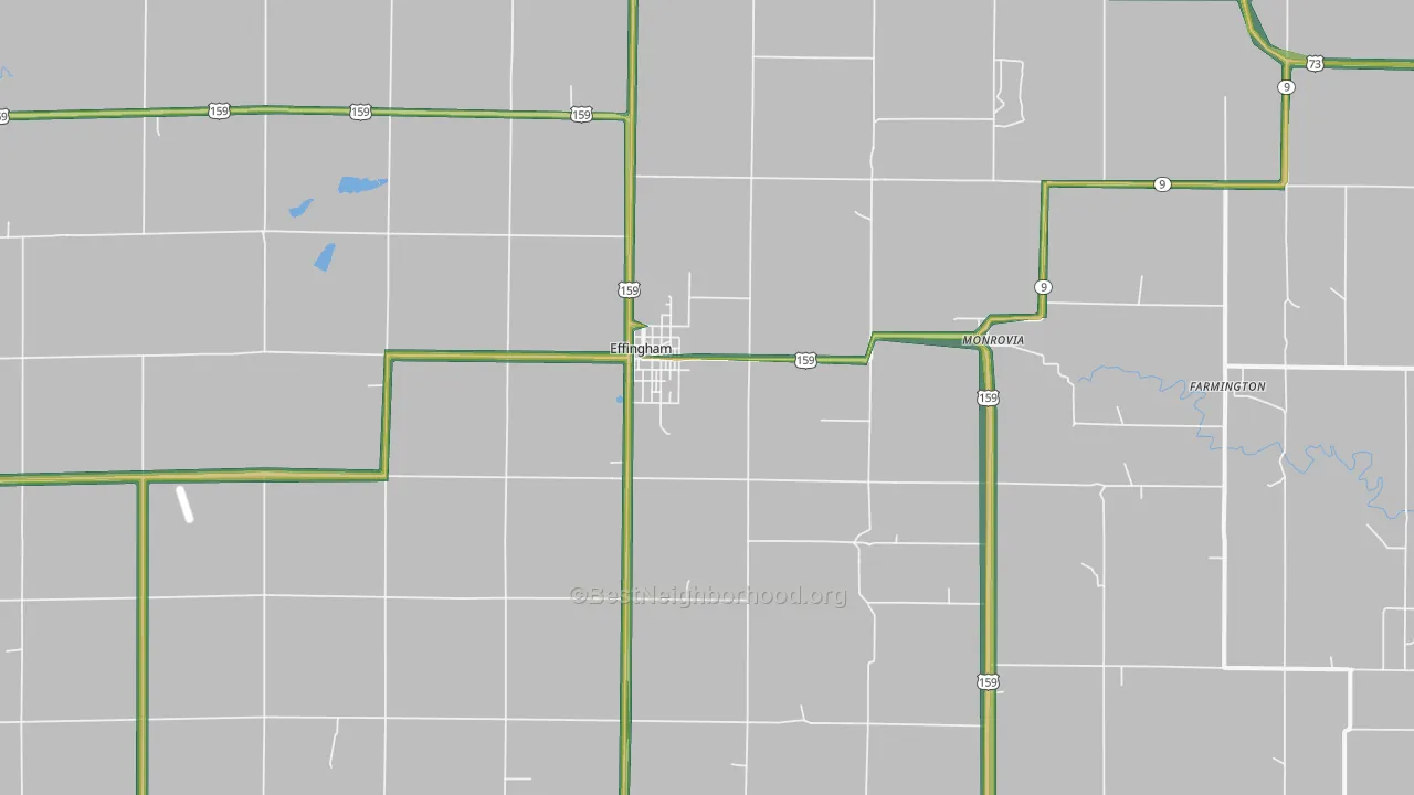 Effingham, KS Map of Noise Levels in Effingham