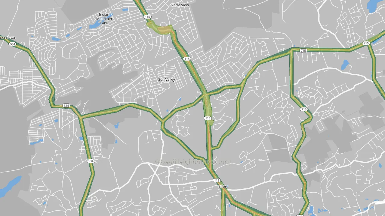 Effort, PA Map of Noise Levels in Effort