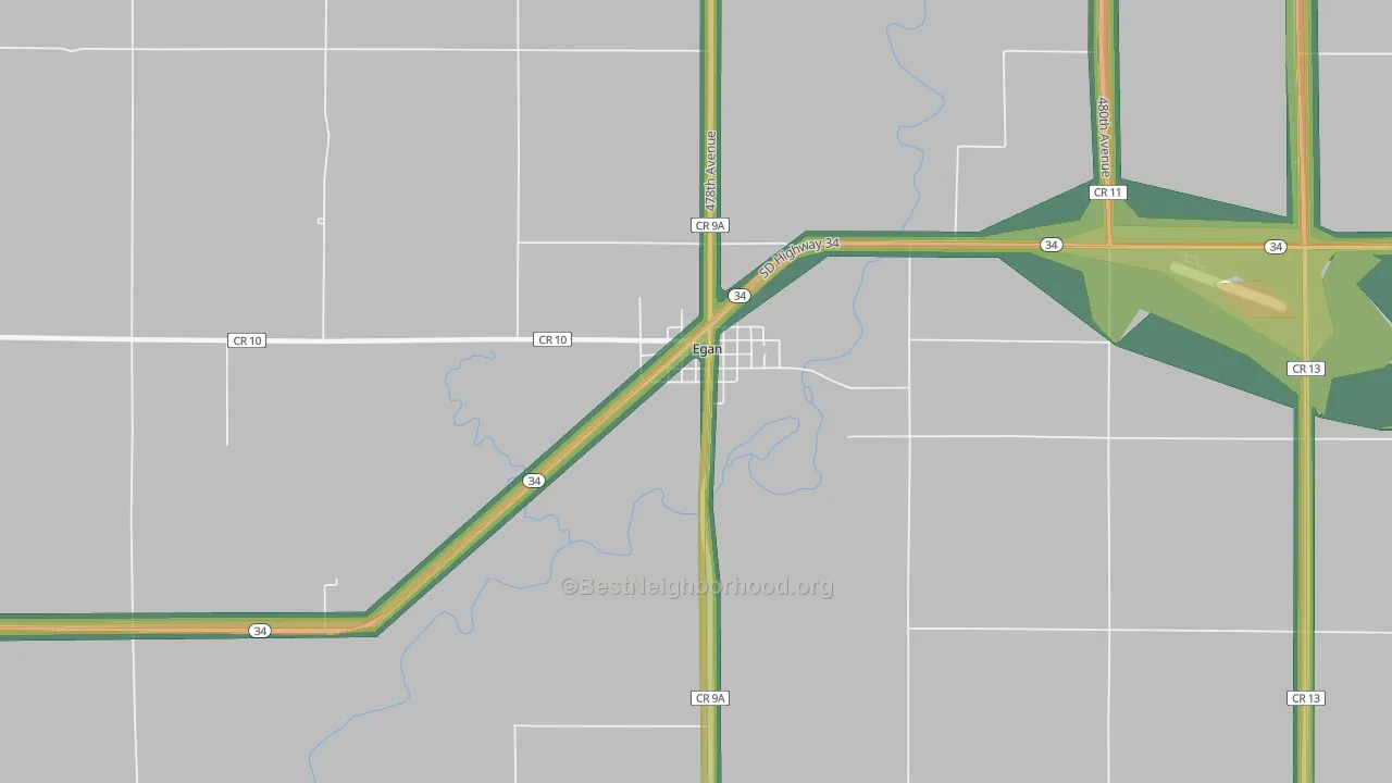Egan, SD Map of Noise Levels in Egan