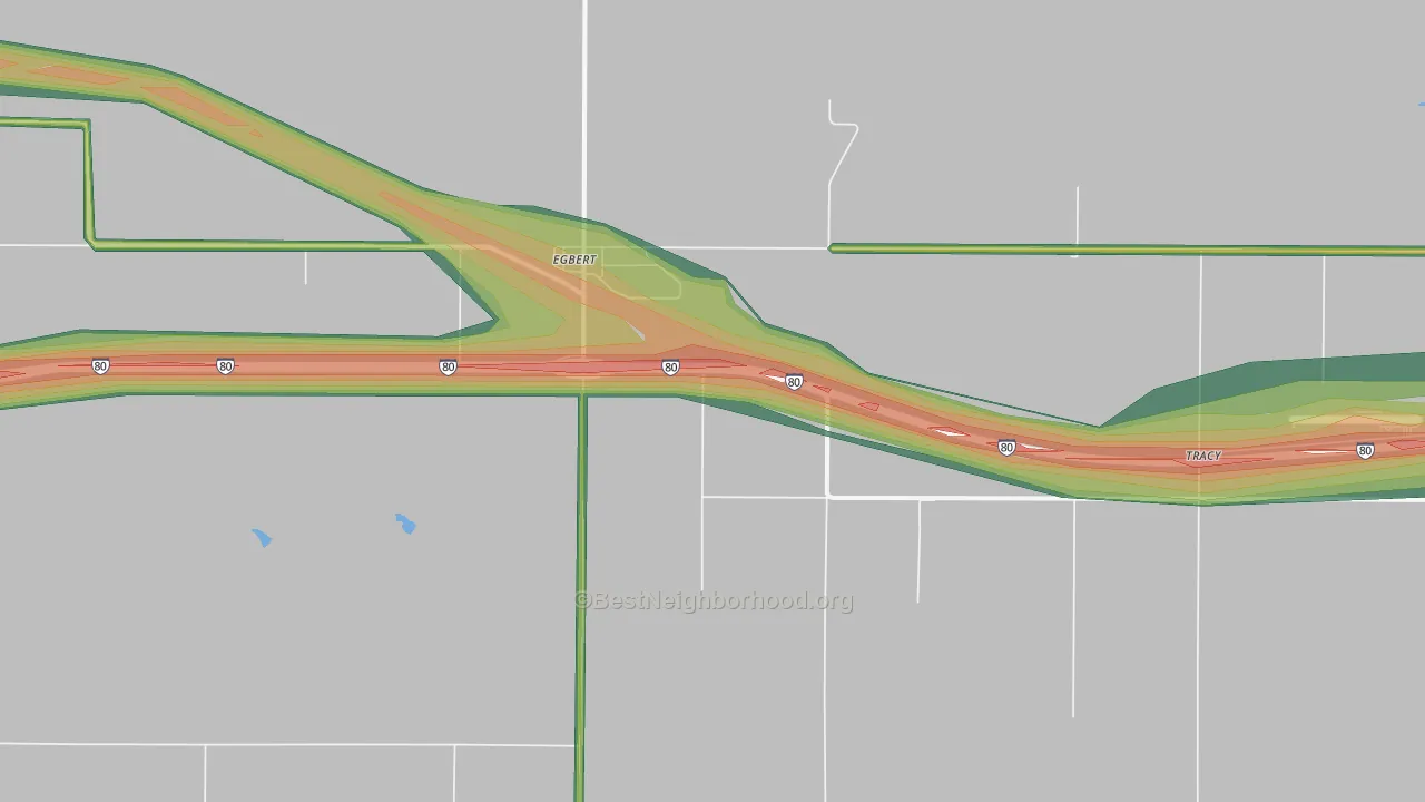 Egbert, WY Map of Noise Levels in Egbert