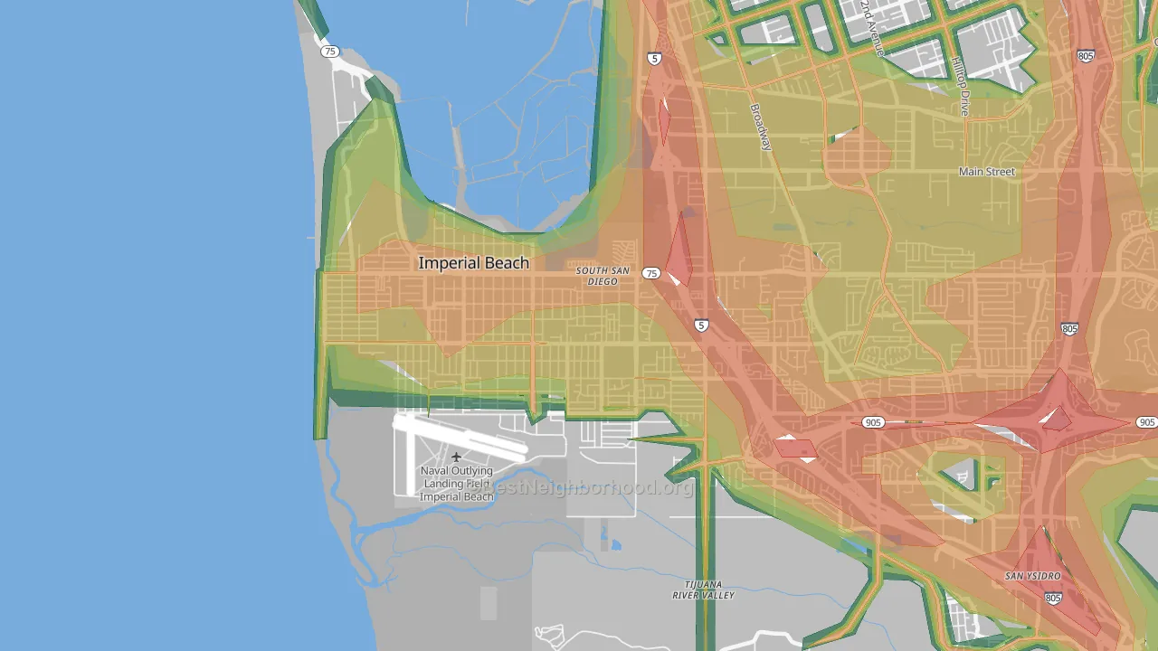 Egger Highlands, San Diego, CA Map of Noise Levels in Egger Highlands