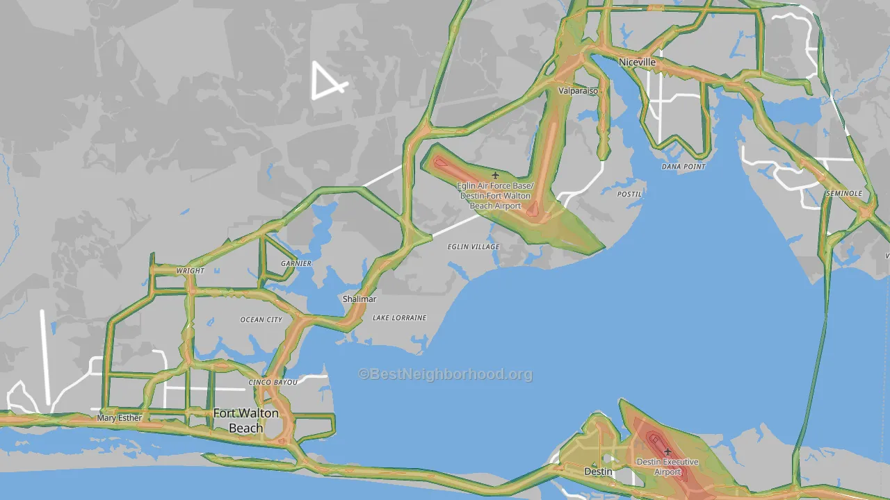 Eglin Afb, FL Map of Noise Levels in Eglin Afb