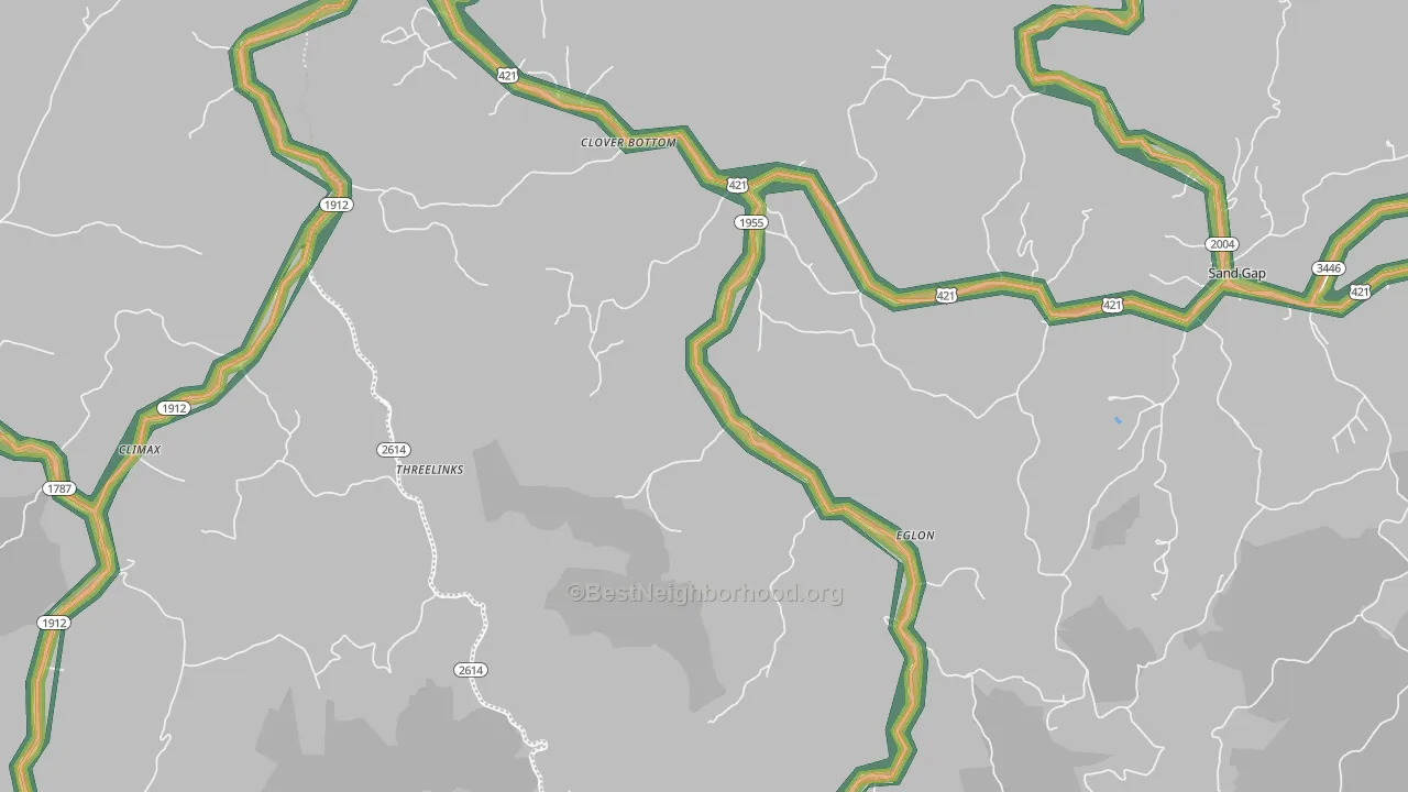 Eglon, KY Map of Noise Levels in Eglon