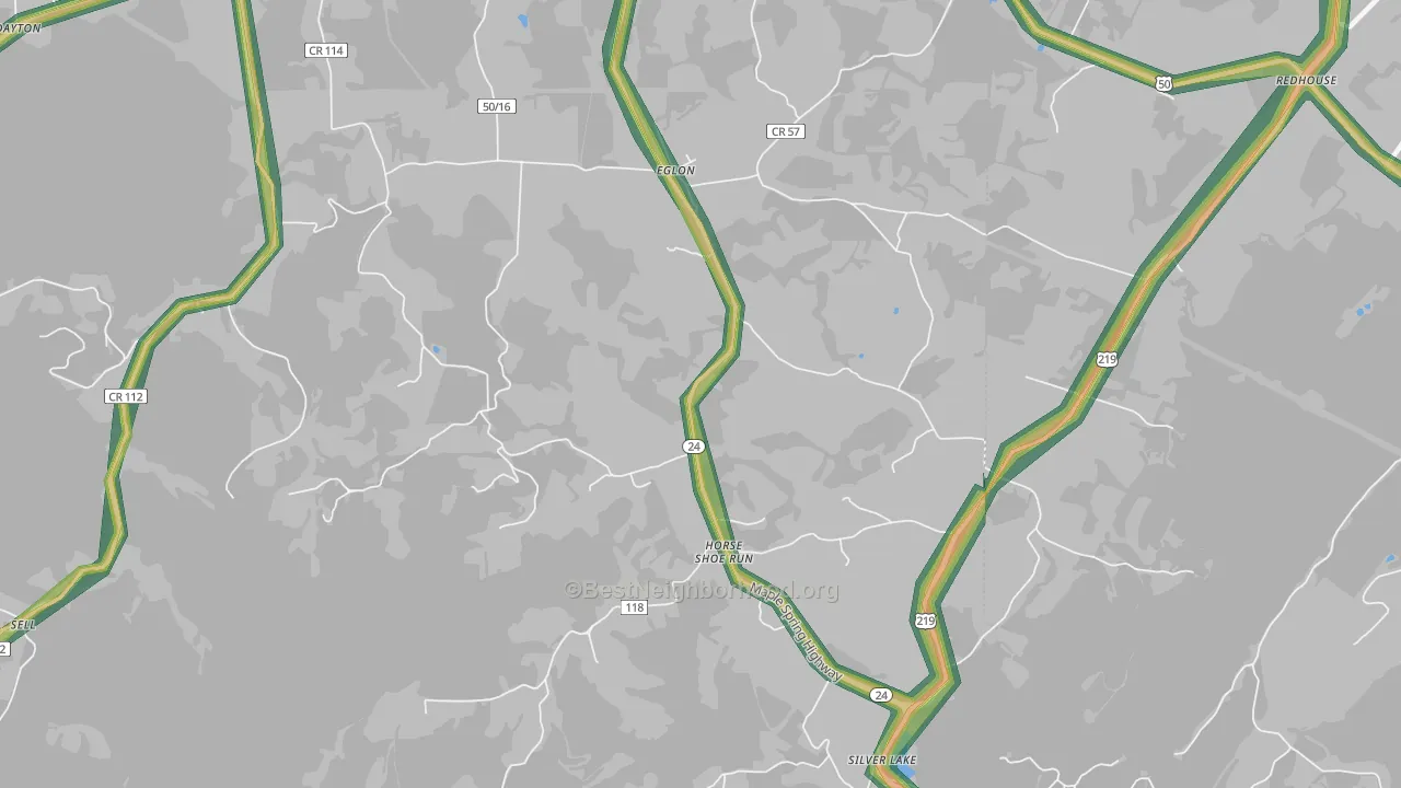 Eglon, WV Map of Noise Levels in Eglon