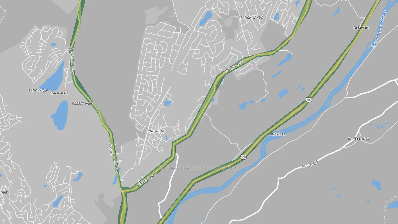 Egypt Mills, PA Map of Noise Levels in Egypt Mills