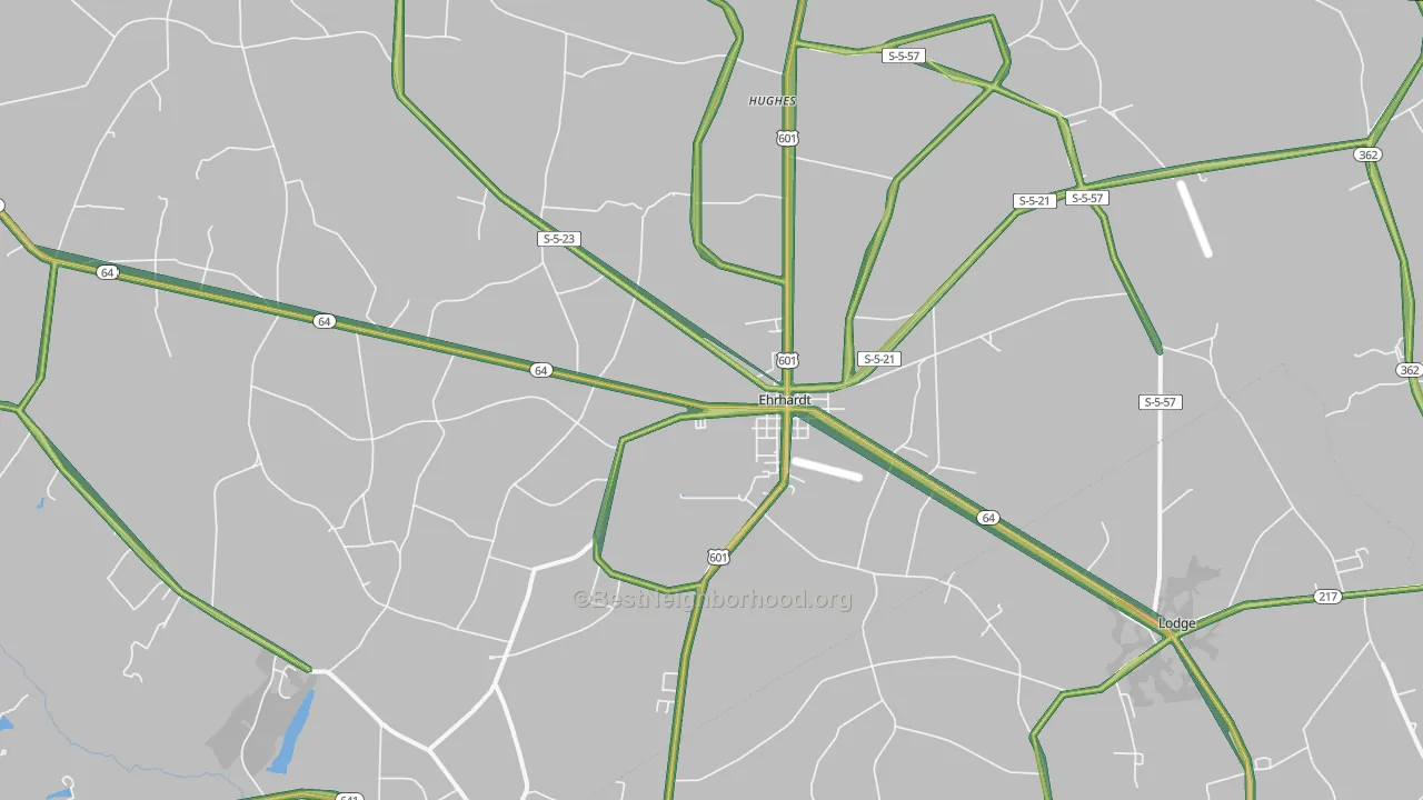 Ehrhardt, SC Map of Noise Levels in Ehrhardt