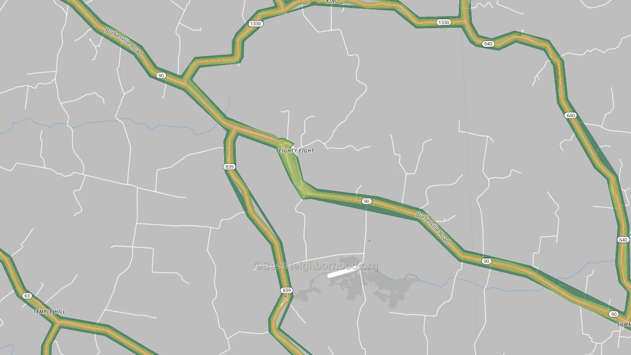 Eighty Eight, KY Map of Noise Levels in Eighty Eight