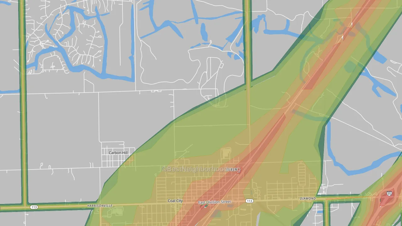 Eileen, IL Map of Noise Levels in Eileen