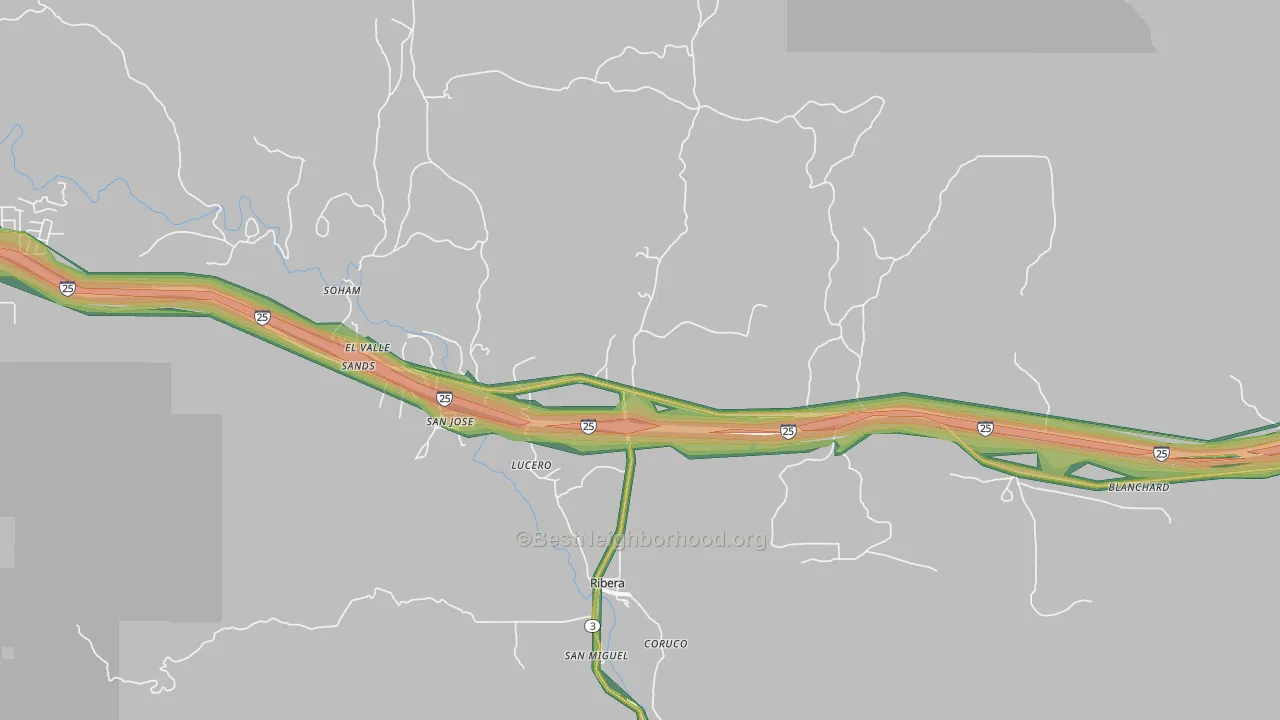 El Ancon, NM Map of Noise Levels in El Ancon