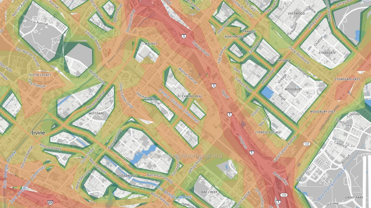 El Camino Real, Irvine, CA Map of Noise Levels in El Camino Real