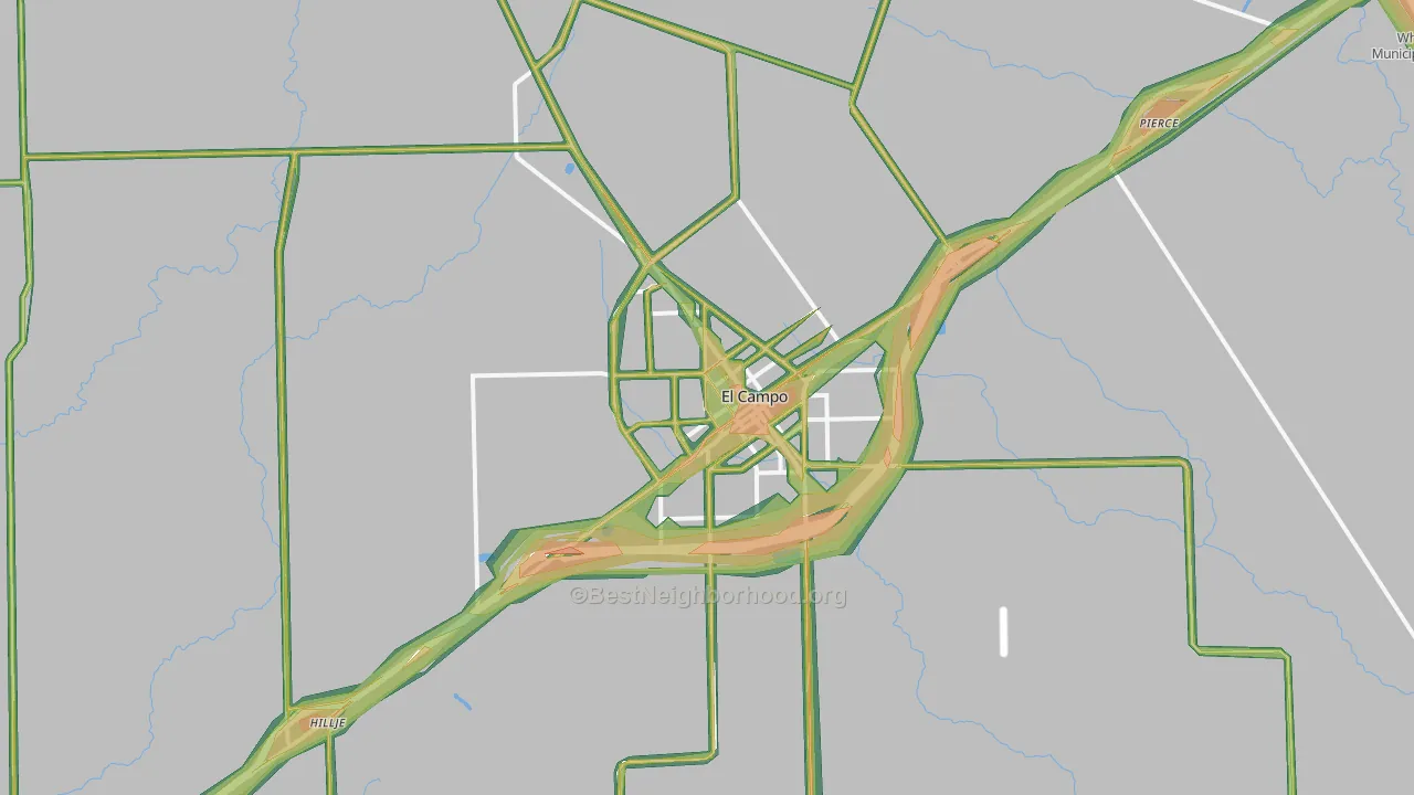 El Campo, TX Map of Noise Levels in El Campo