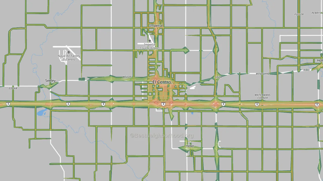 El Centro, CA Map of Noise Levels in El Centro