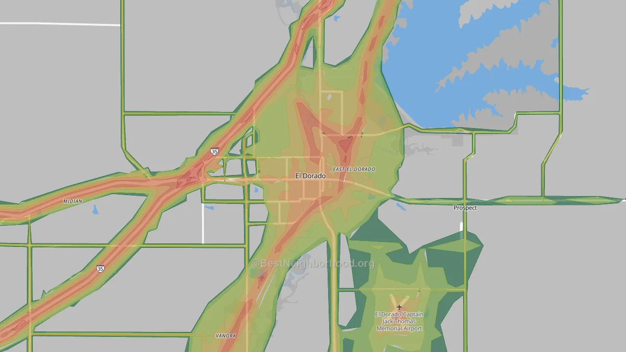 El Dorado, KS Map of Noise Levels in El Dorado