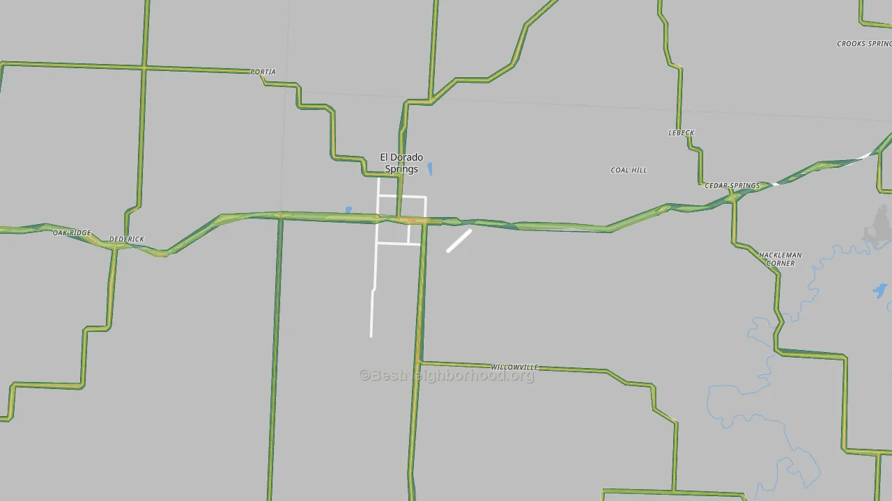 El Dorado Springs, MO Map of Noise Levels in El Dorado Springs