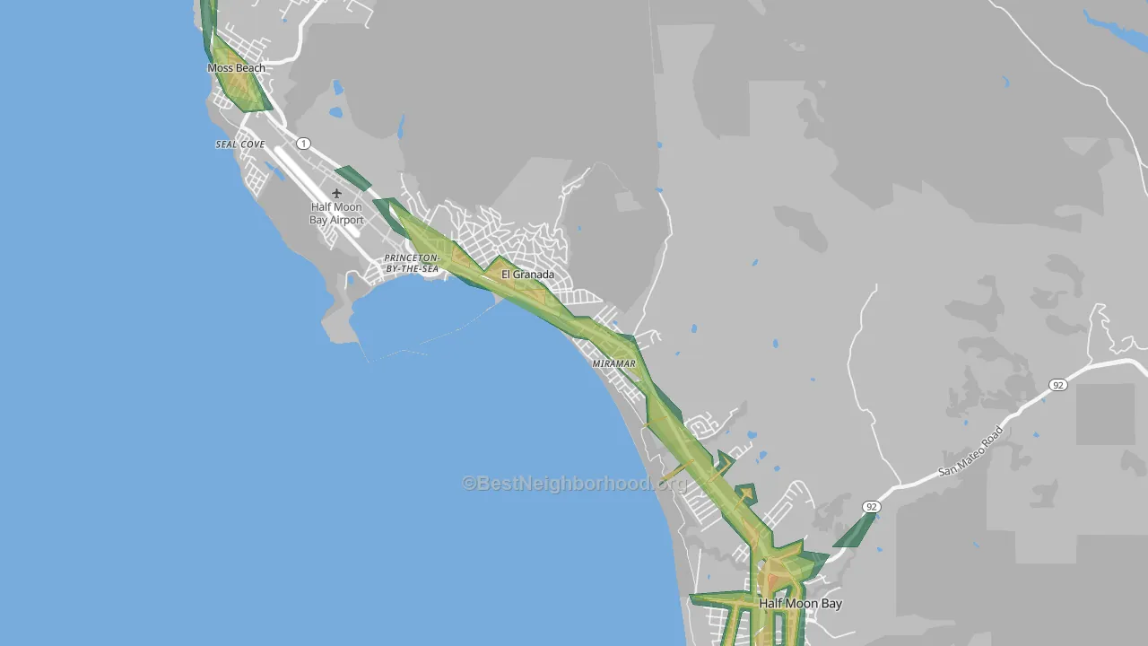 El Granada, CA Map of Noise Levels in El Granada