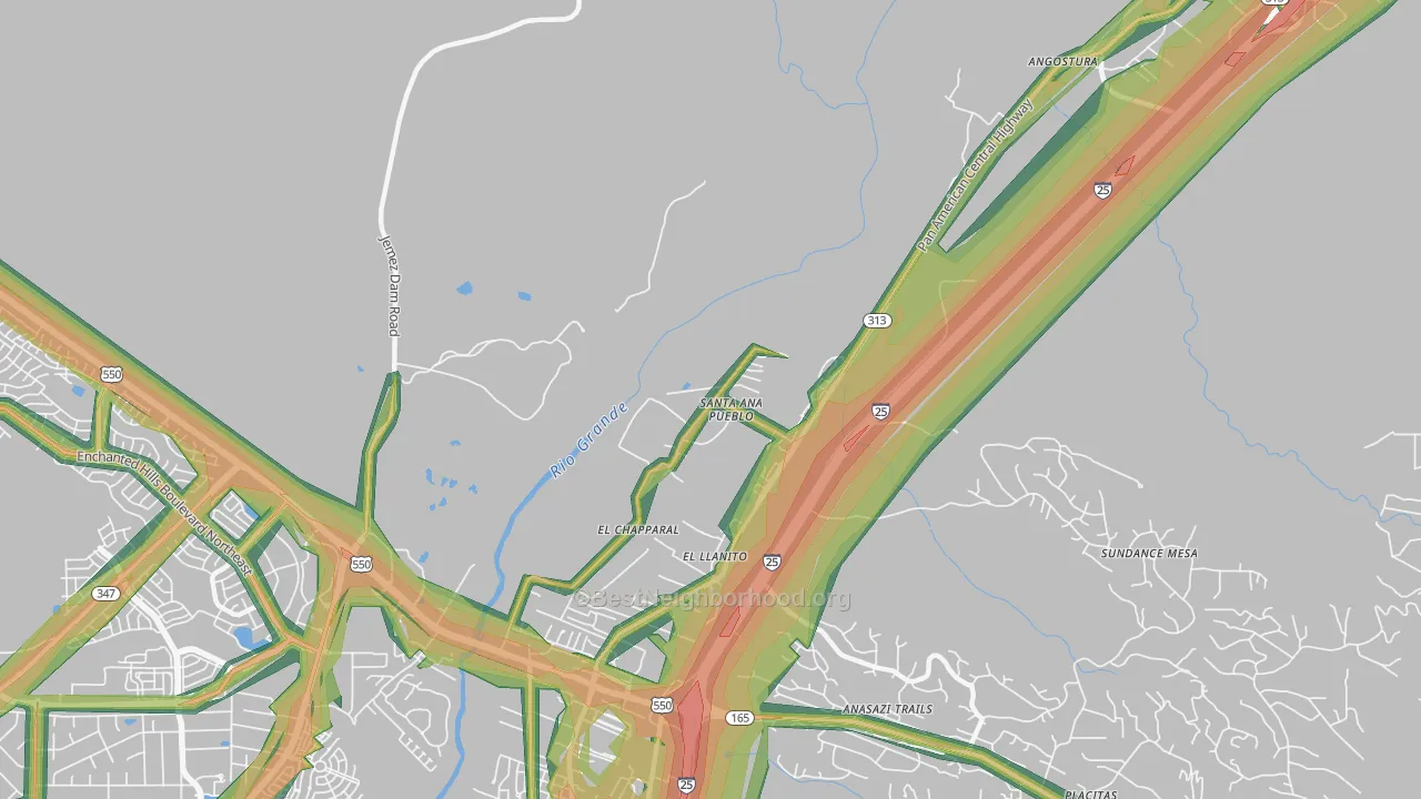 El Llanito, NM Map of Noise Levels in El Llanito