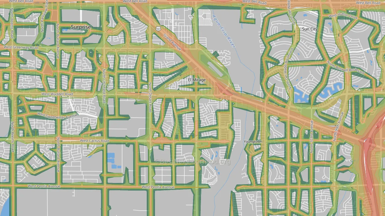 El Mirage, AZ Map of Noise Levels in El Mirage