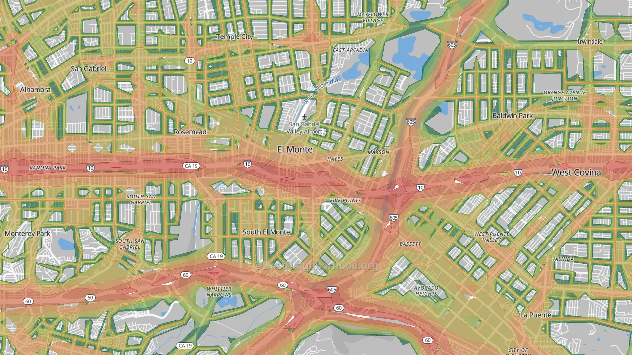 El Monte, CA Map of Noise Levels in El Monte