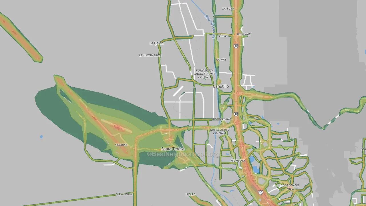 El Paso, NM Map of Noise Levels in El Paso