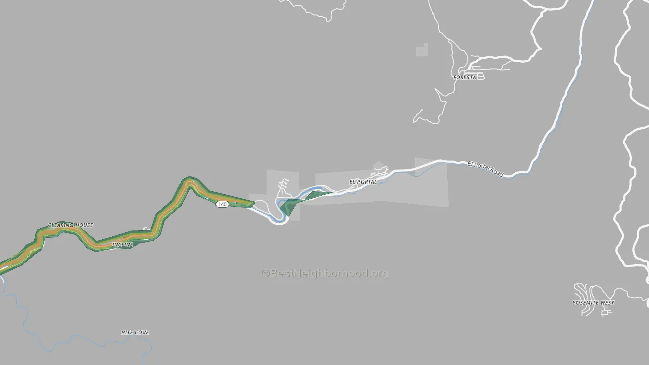El Portal, CA Map of Noise Levels in El Portal