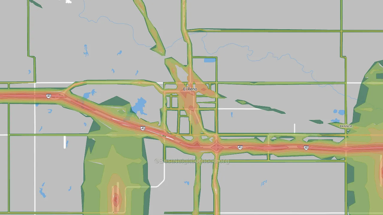 El Reno, OK Map of Noise Levels in El Reno
