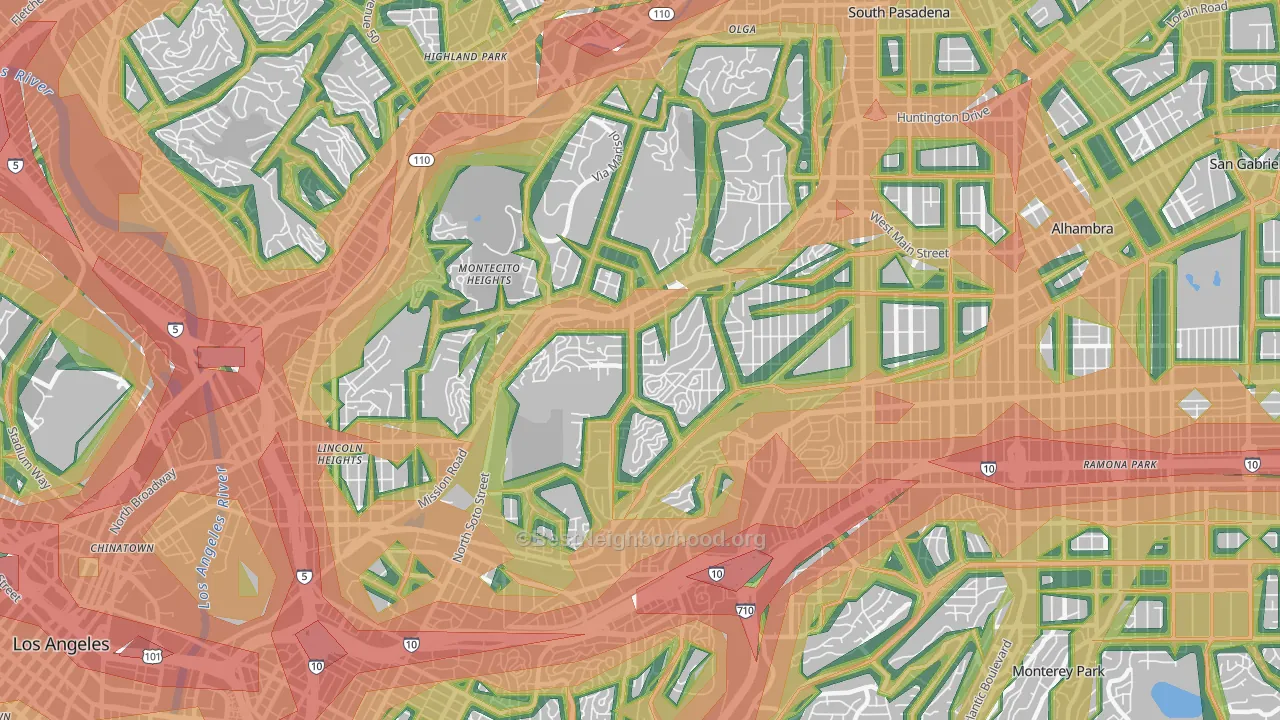 El Sereno, Los Angeles, CA Map of Noise Levels in El Sereno