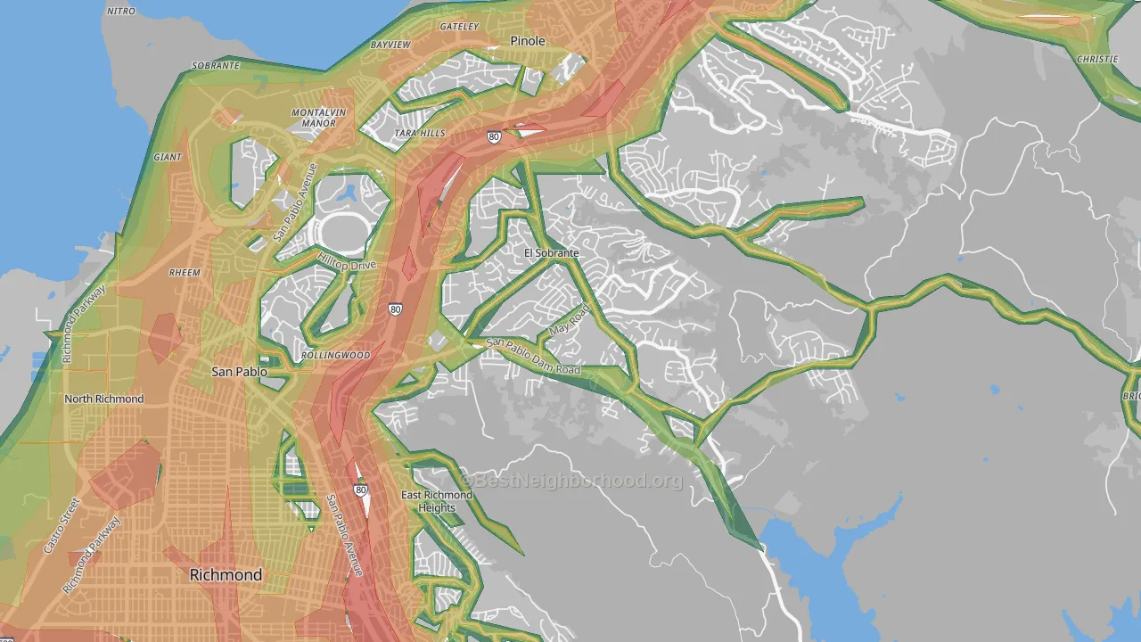 El Sobrante, CA Map of Noise Levels in El Sobrante