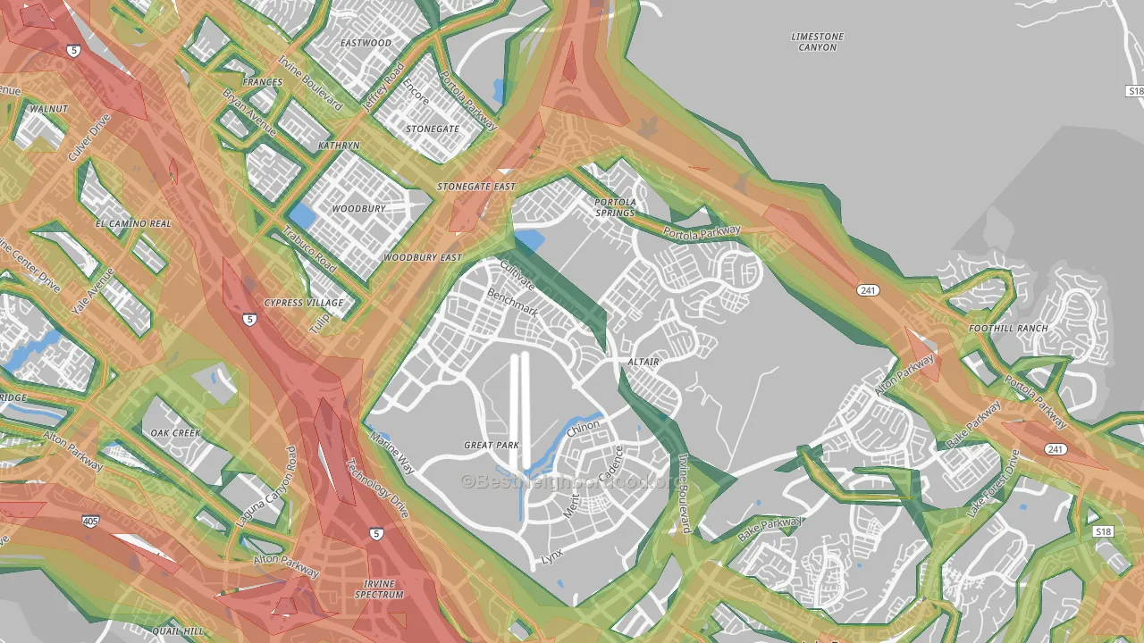 El Toro Marine Air Station, Irvine, CA Map of Noise Levels in El Toro Marine Air Station