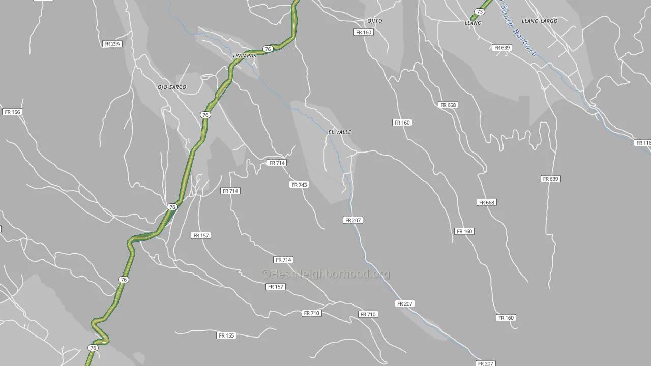 El Valle, NM Map of Noise Levels in El Valle