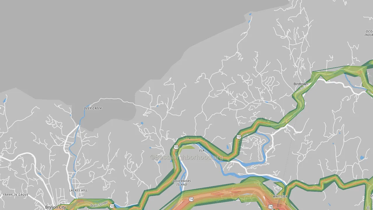 Ela, NC Map of Noise Levels in Ela