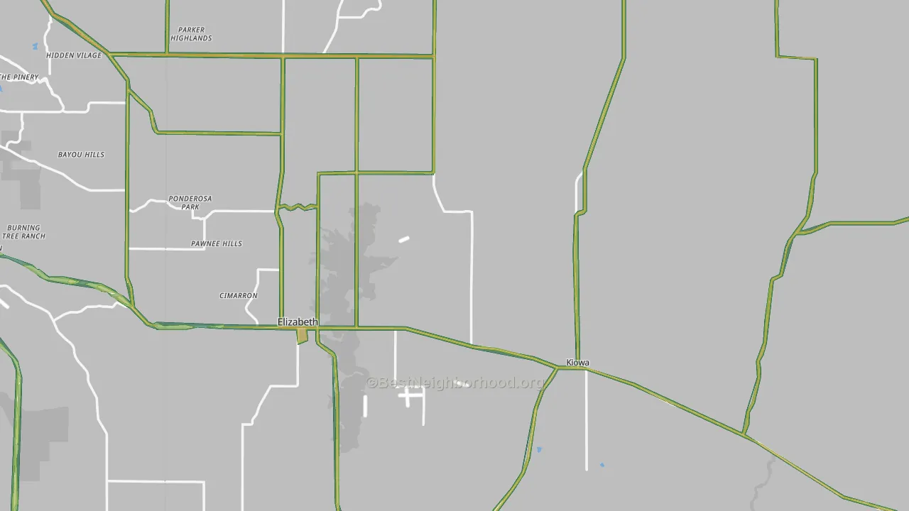 Elbert County, CO Map of Noise Levels in Elbert County