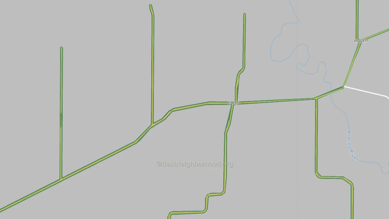 Elbert, TX Map of Noise Levels in Elbert