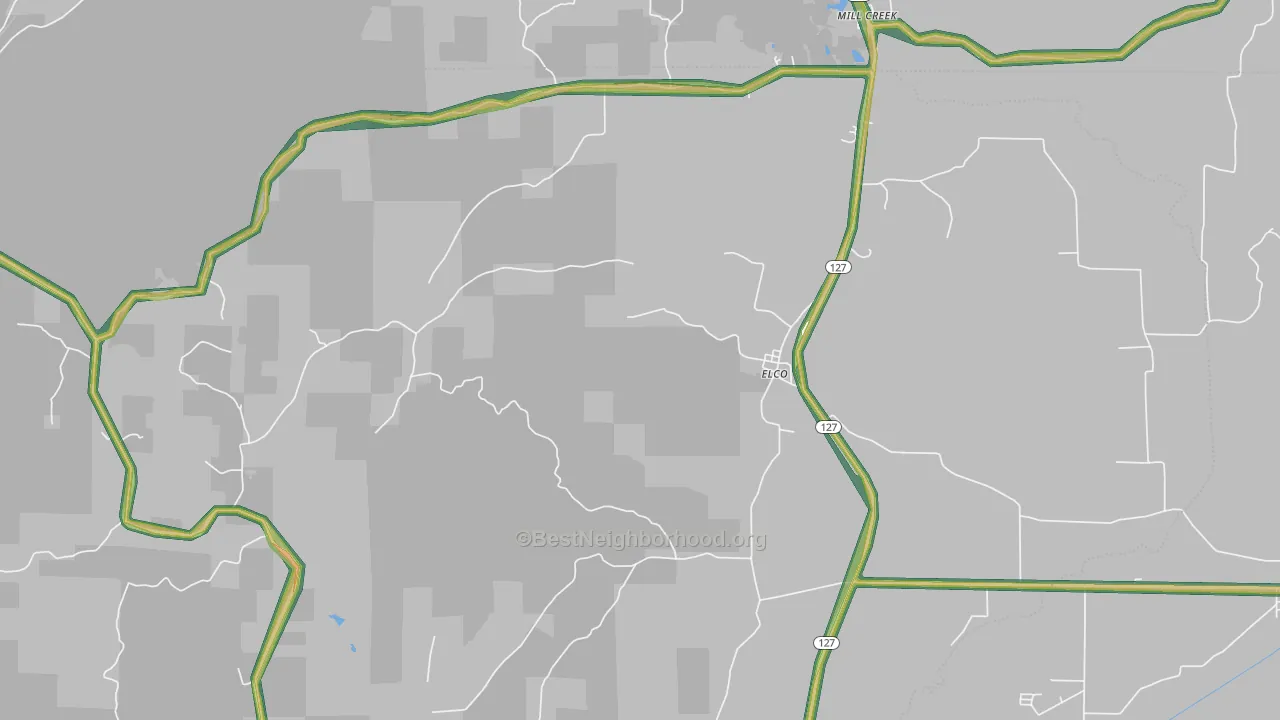 Elco, IL Map of Noise Levels in Elco