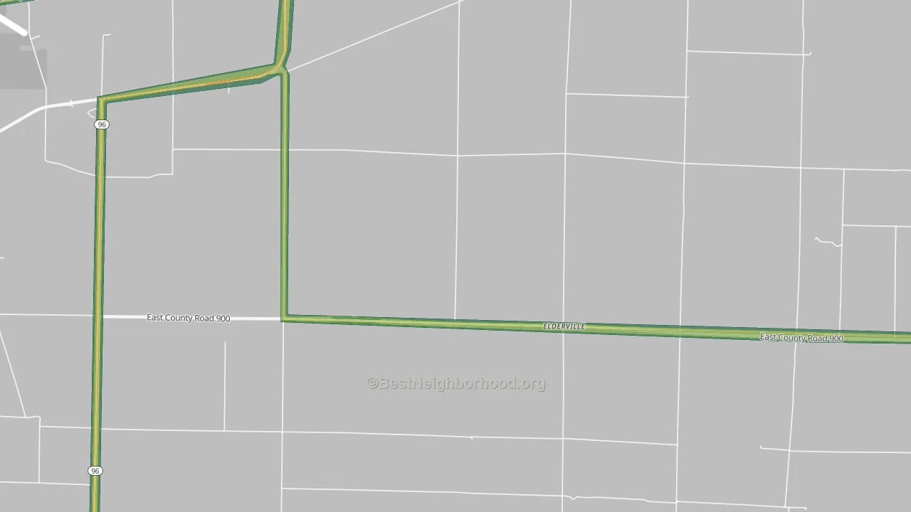 Elderville, IL Map of Noise Levels in Elderville