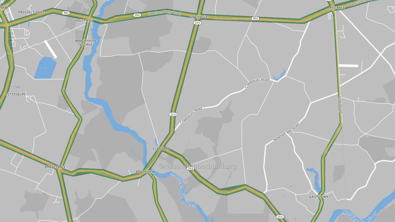 Eldorado, MD Map of Noise Levels in Eldorado