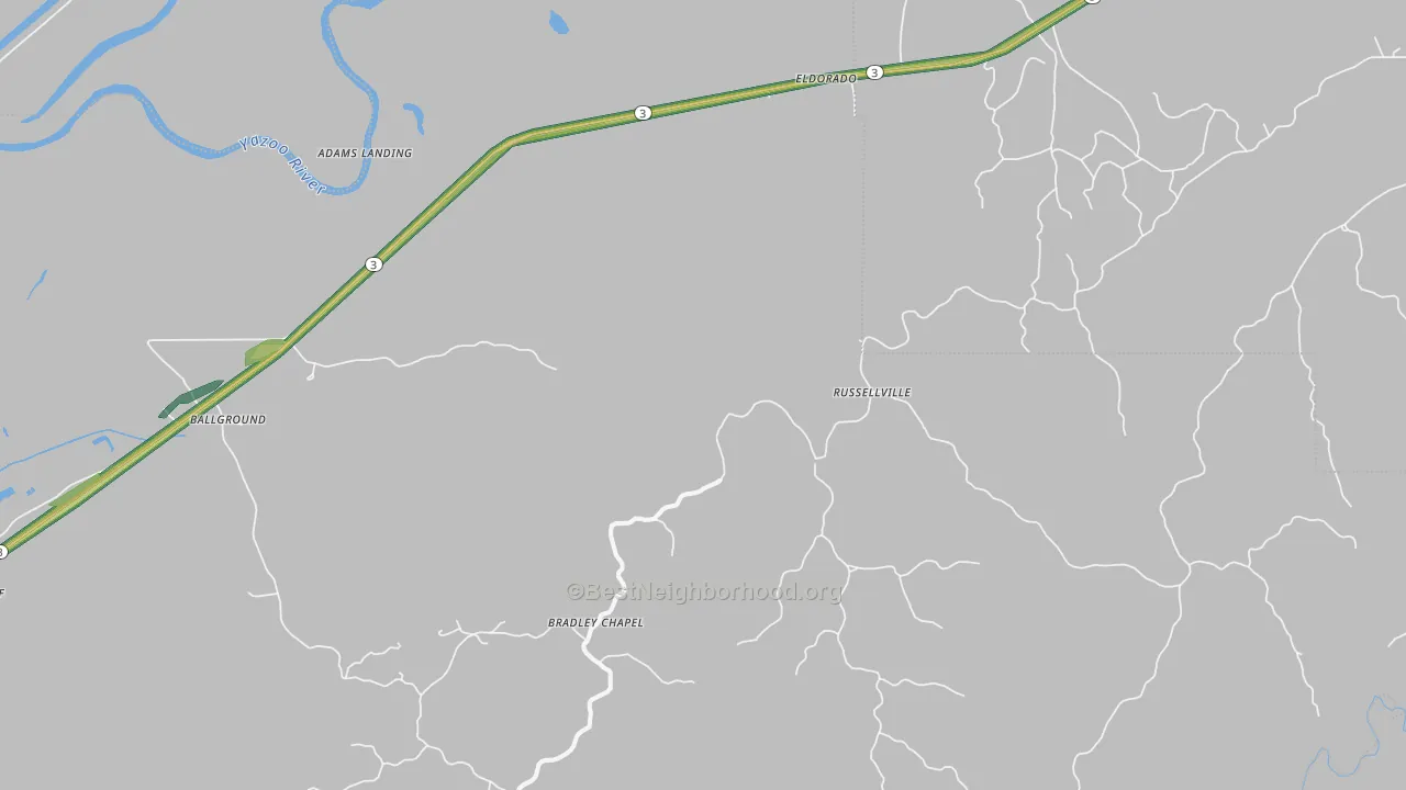 Eldorado, MS Map of Noise Levels in Eldorado
