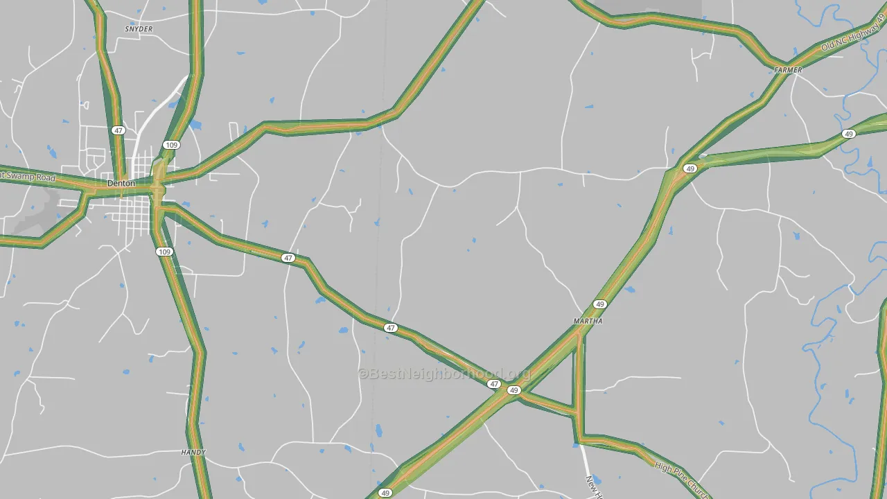 Eldorado, NC Map of Noise Levels in Eldorado