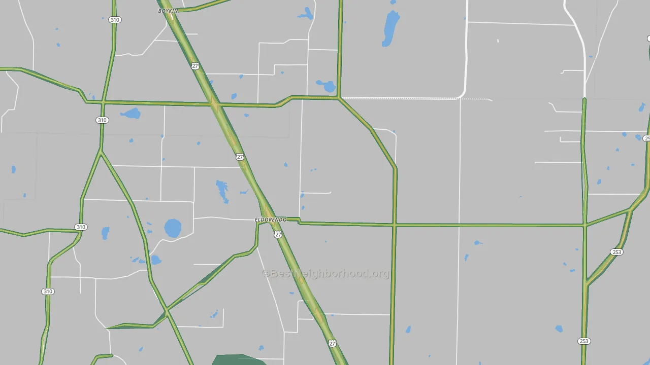 Eldorendo, GA Map of Noise Levels in Eldorendo