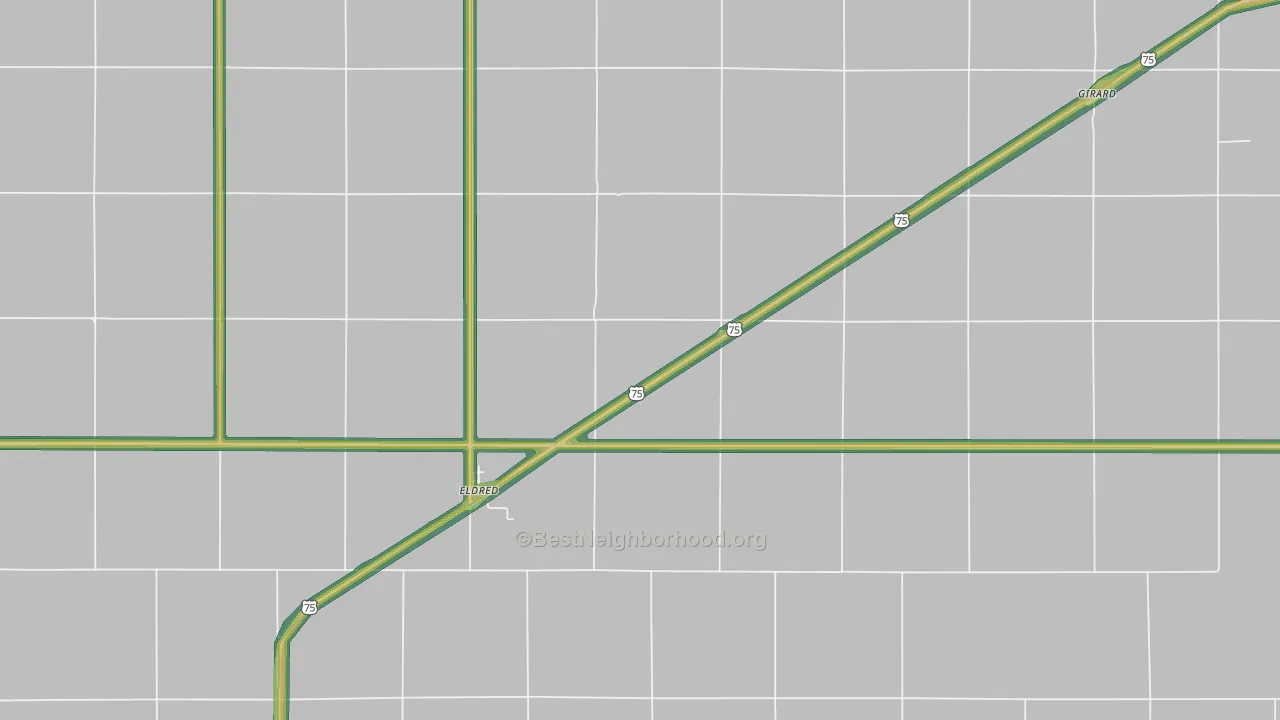 Eldred, MN Map of Noise Levels in Eldred