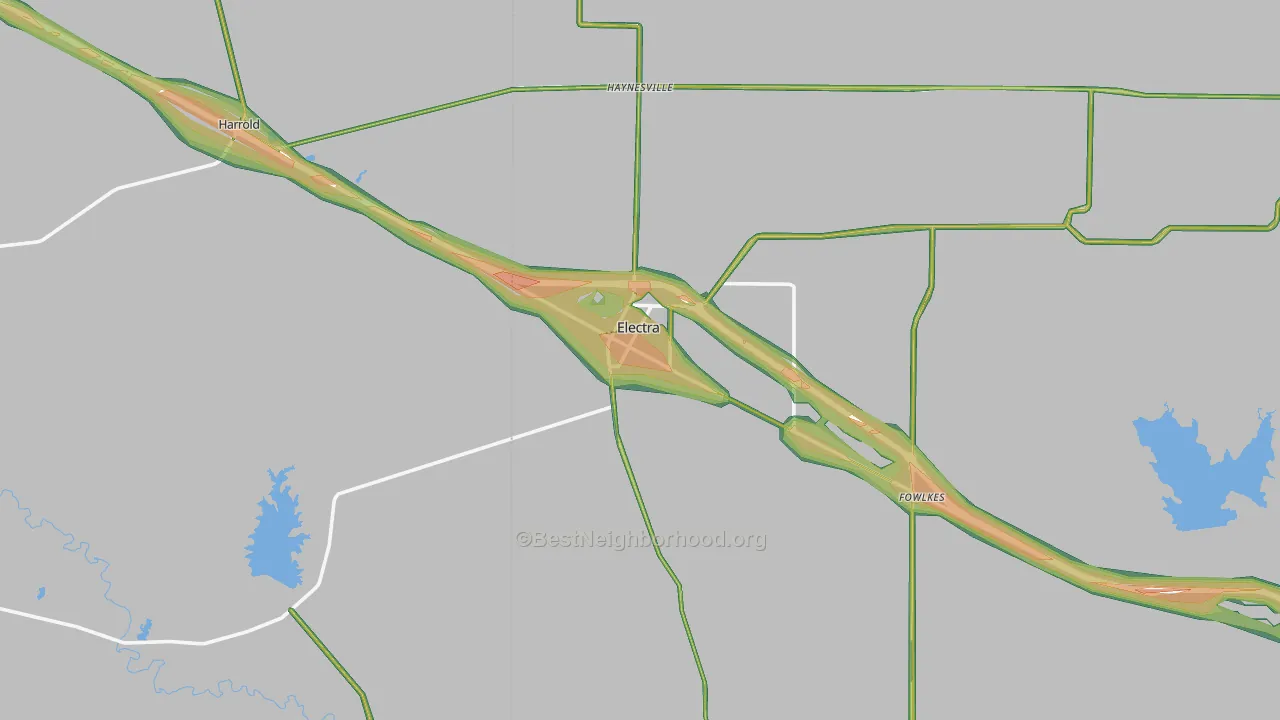 Electra, TX Map of Noise Levels in Electra