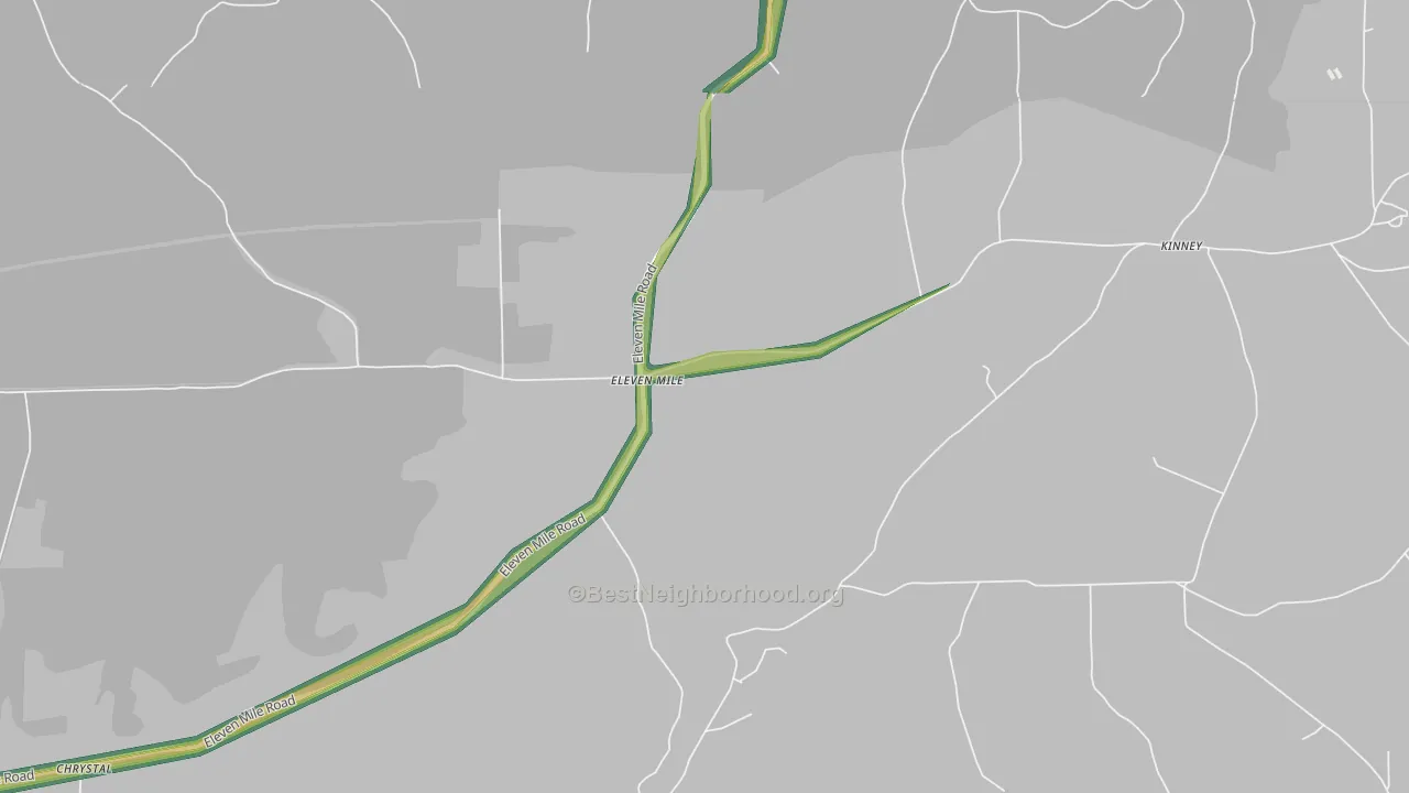 Eleven Mile, PA Map of Noise Levels in Eleven Mile