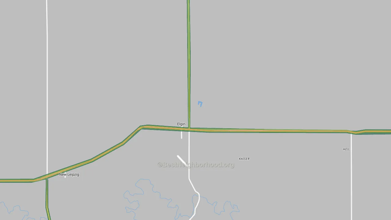 Elgin, ND Map of Noise Levels in Elgin