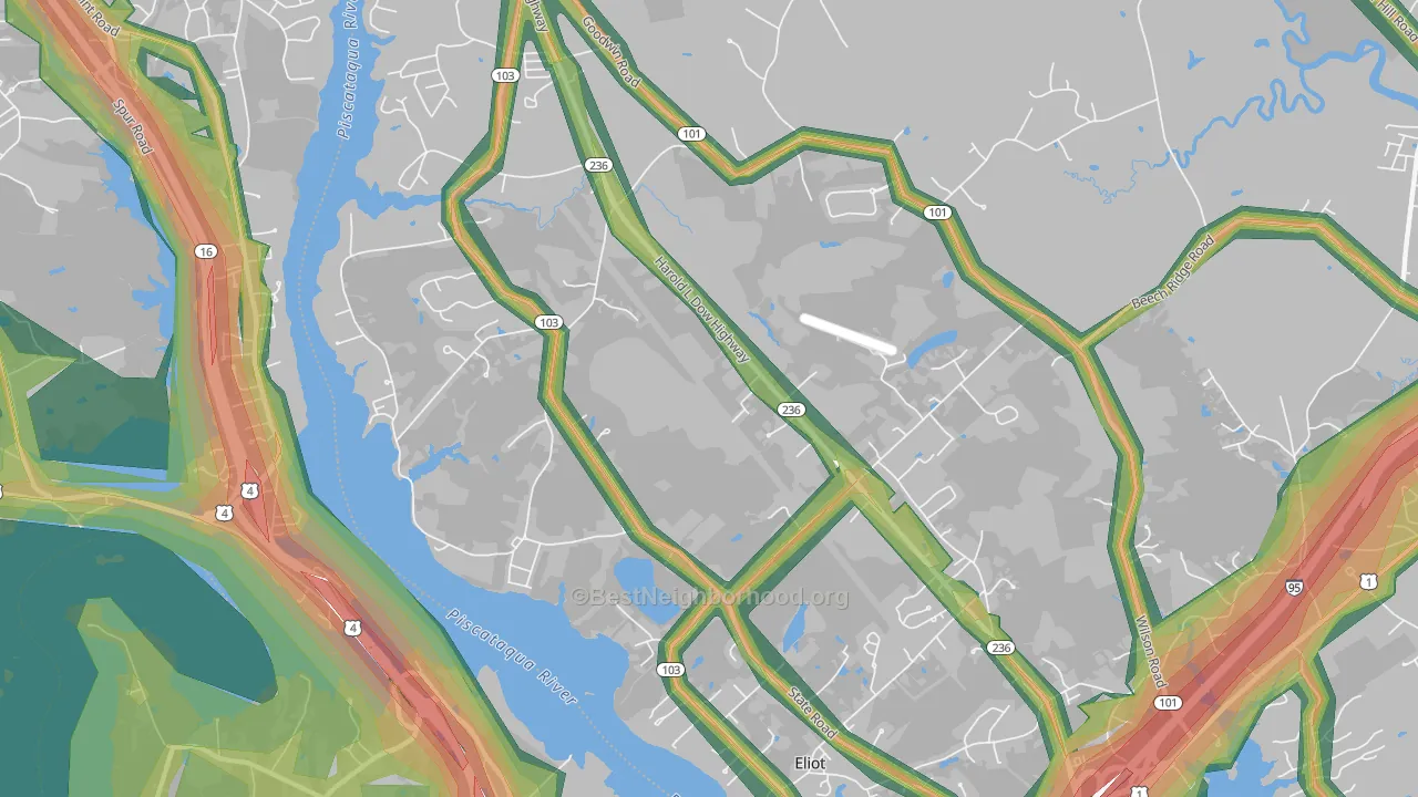 Eliot, ME Map of Noise Levels in Eliot