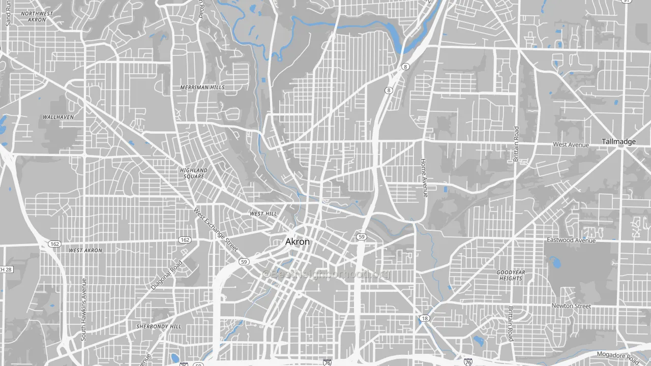 Elizabeth Park Valley, Akron, OH Map of Noise Levels in Elizabeth Park Valley