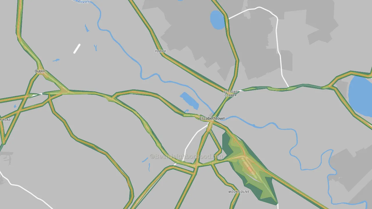 Elizabethtown, NC Map of Noise Levels in Elizabethtown